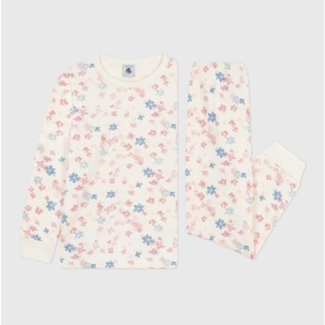Pyjama enfant en molleton imprimé fleurs 
