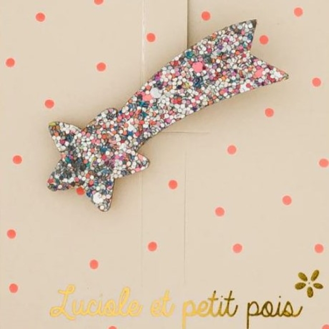 Barrette étoile filante - Argent multi