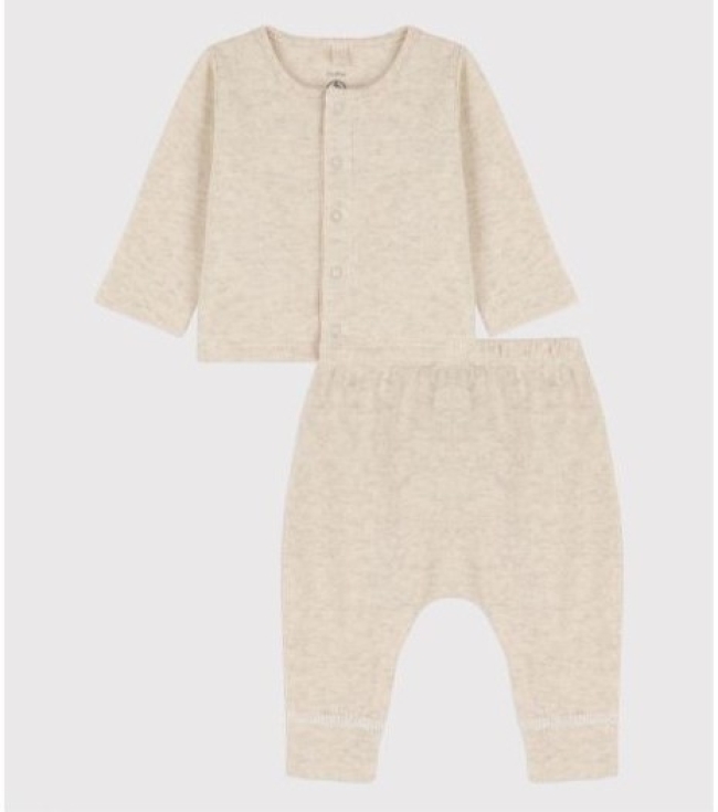 Ensemble 2 pièces uni en tubique bio bébé