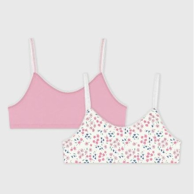 Lot de brassières enfant en coton imprimé fleuri