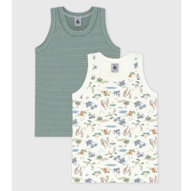 Lot de débardeurs enfant en coton imprimé savane