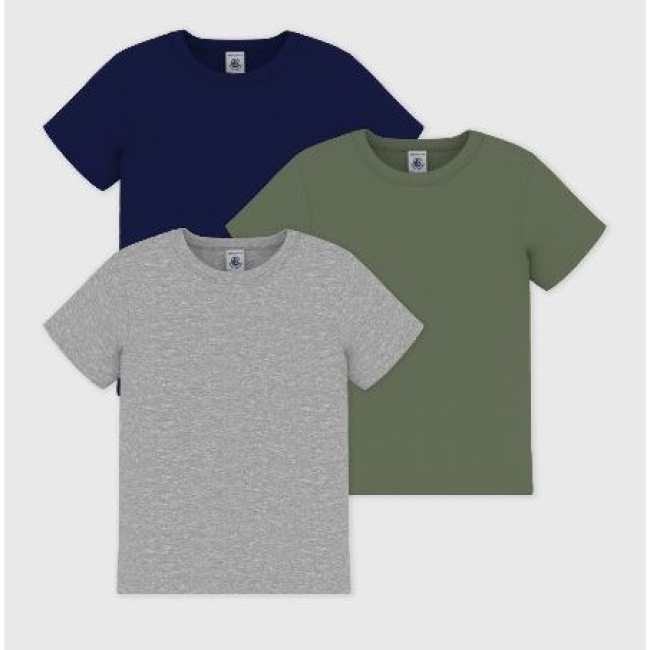 Lot de tee-shirts enfant en coton manches courtes uni