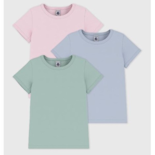 Lot de tee-shirts enfant en coton manches courtes uni