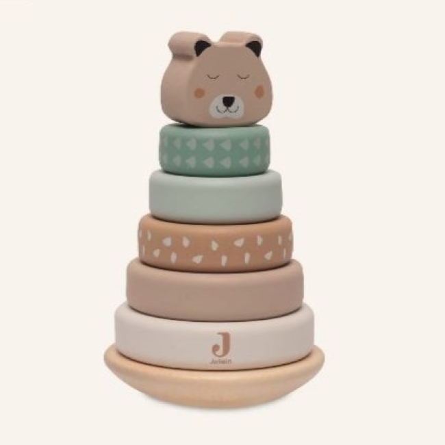 Empileur à Bascule Anneaux en Bois - Jungle Jambo