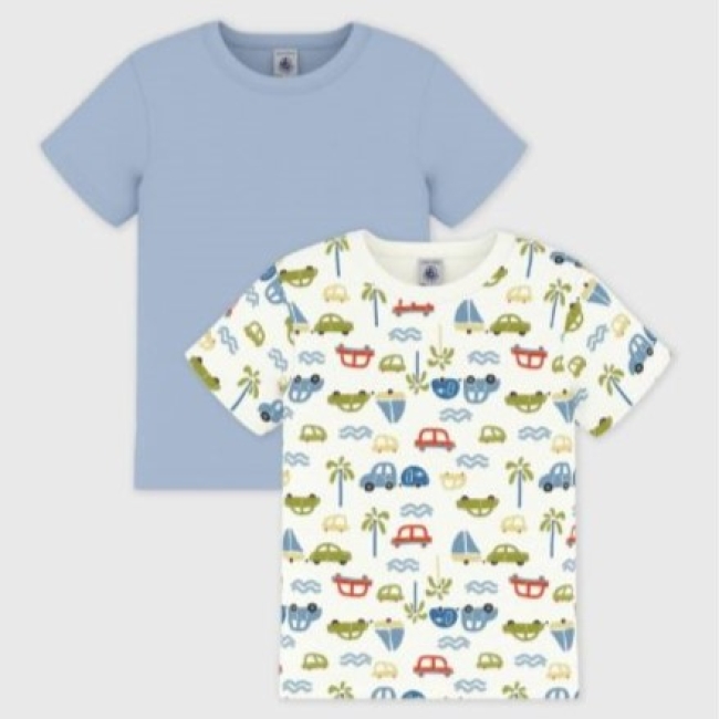 Lot de tee-shirts enfant en coton manches courtes voitures