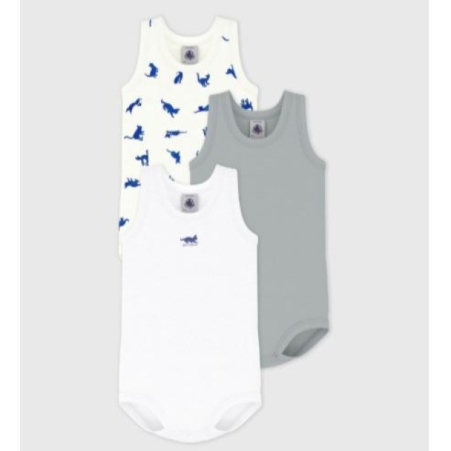 Lot de bodies sans manches en coton imprimé chat bébé