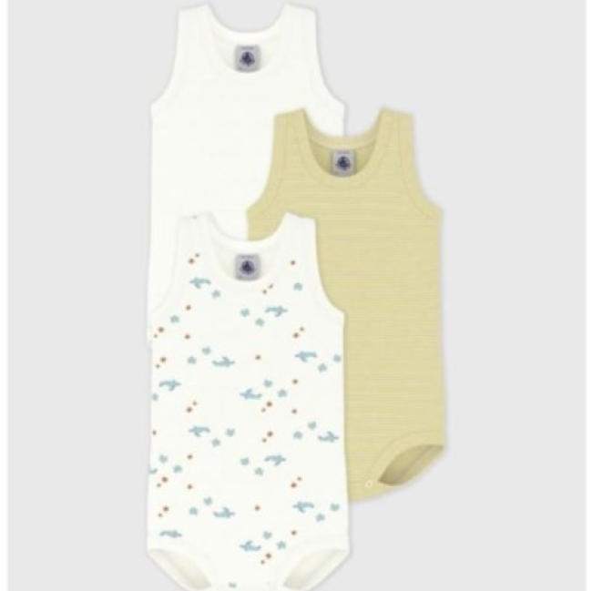 Lot de bodies sans manches en coton imprimé tortues bébé