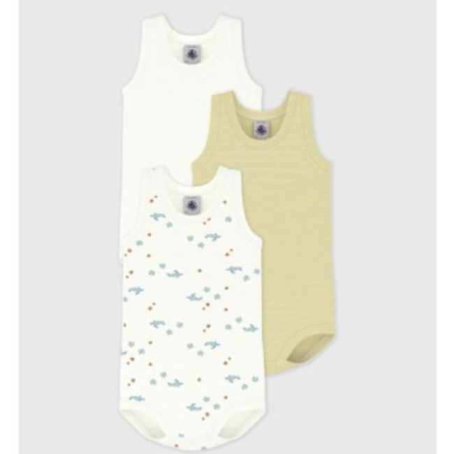 Lot de bodies sans manches en coton imprimé tortues bébé