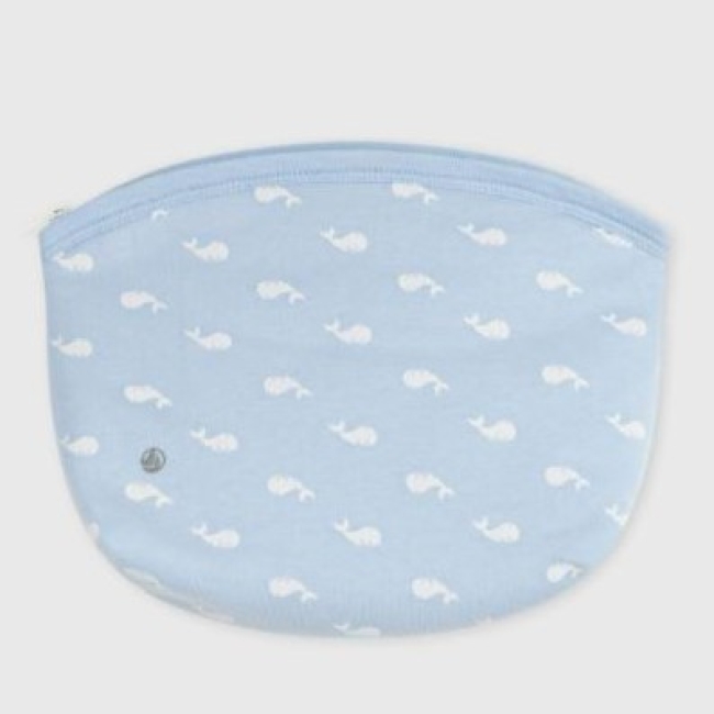 Pochette bébé en coton imprimé baleines