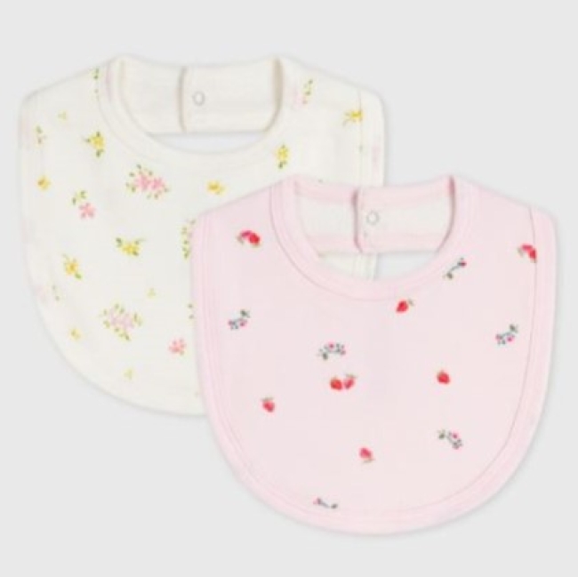Lot de bavoirs bébé en coton imprimé fleuri