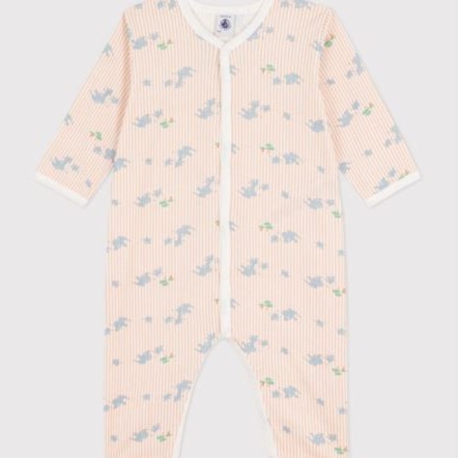 Pyjama bébé en coton sans pieds imprimé éléphants