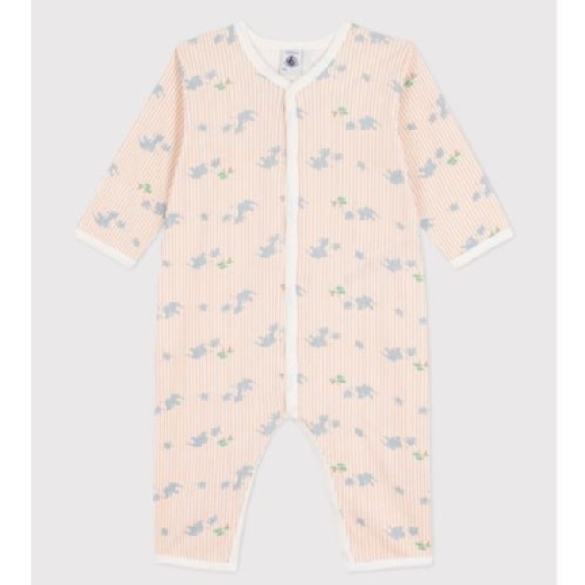 Pyjama bébé en coton sans pieds imprimé éléphants