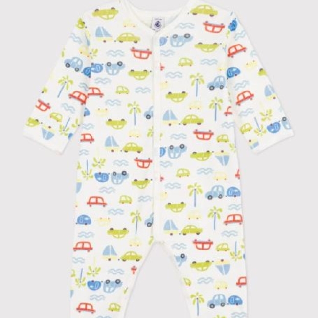 Pyjama bébé en coton sans pieds imprimé voitures