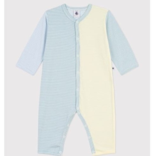 Pyjama bébé en coton sans pieds imprimé à rayures