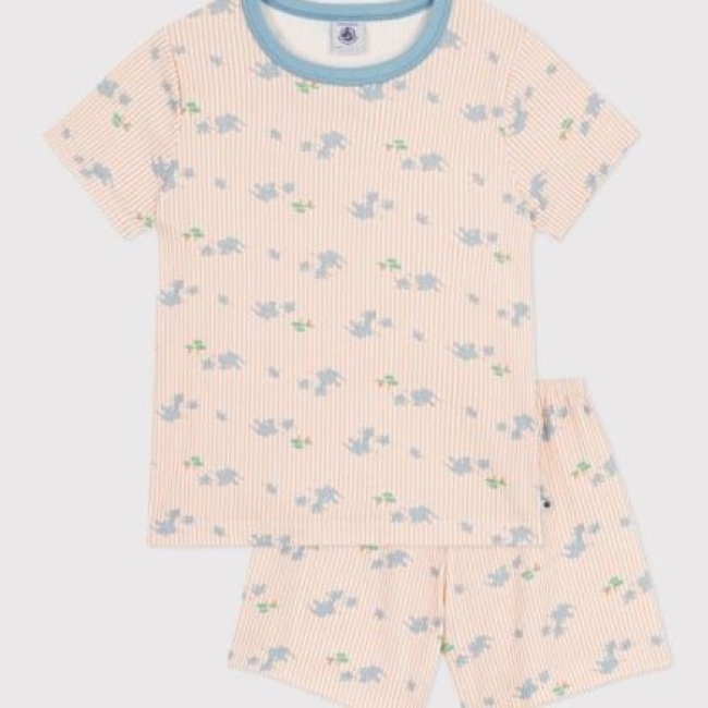 Pyjama short enfant en coton imprimé éléphants