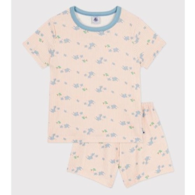 Pyjama short enfant en coton imprimé éléphants