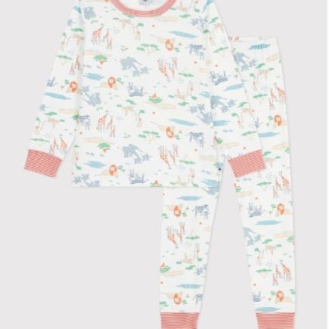 Pyjama enfant en coton imprimé savane