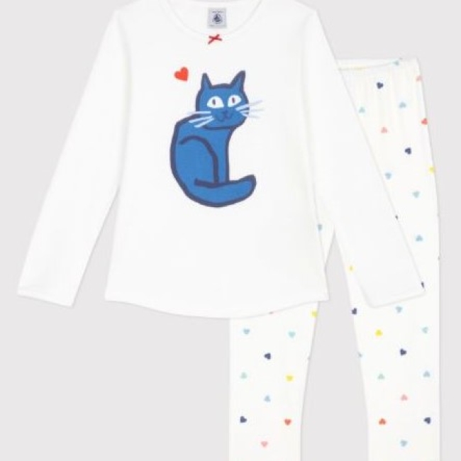 Pyjama enfant en coton à motif chat
