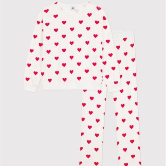 Pyjama femme en coton imprimé cœurs