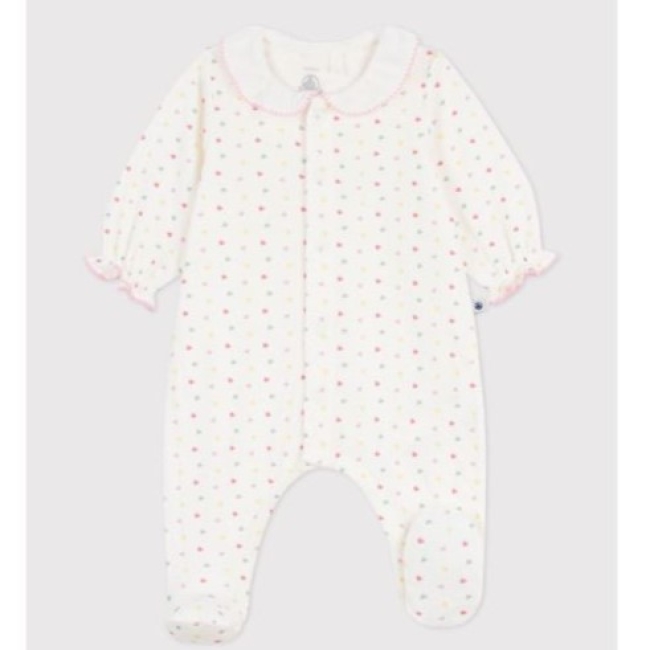 Pyjama bébé en tubique à col fleuri