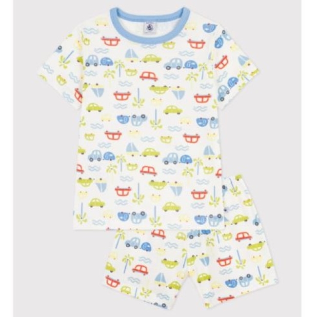 Pyjama short enfant en coton imprimé voitures