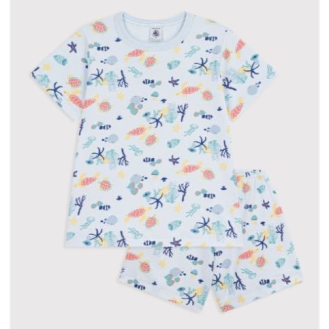 Pyjama short enfant en coton imprimé phosphorescent