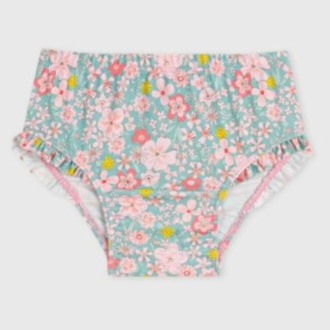 Culotte de bain bébé à volants, imprimée fleurs