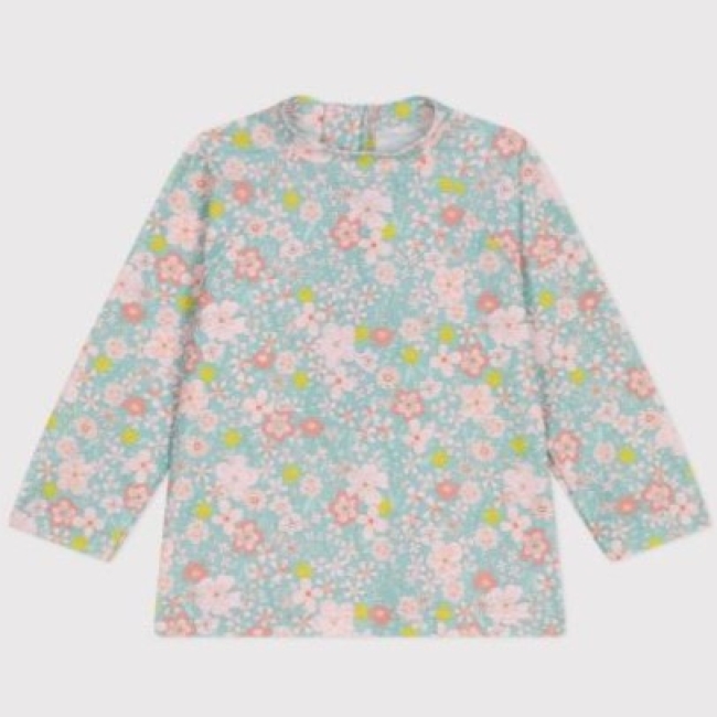 Tee-shirt anti UV bébé, imprimé fleurs