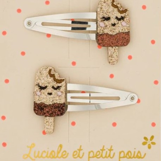 Barrettes Ice Cream choco (paire)