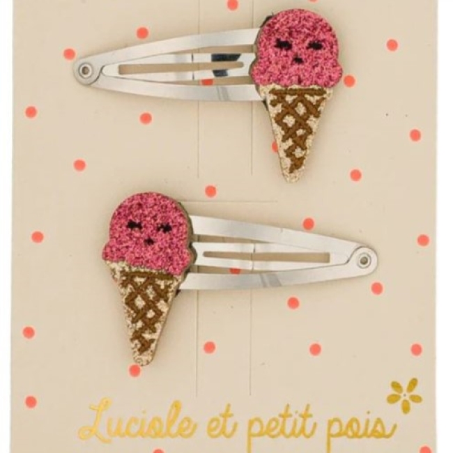 Barrettes Ice Cream framboise (paire)