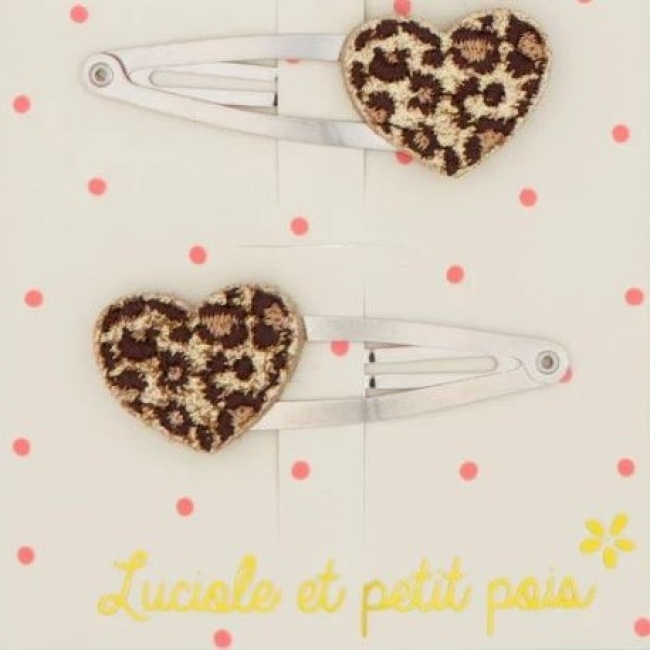 Barrettes cœurs Léo (paire)