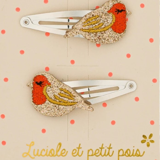 Barrettes - Ruby le rouge-gorge (paire)