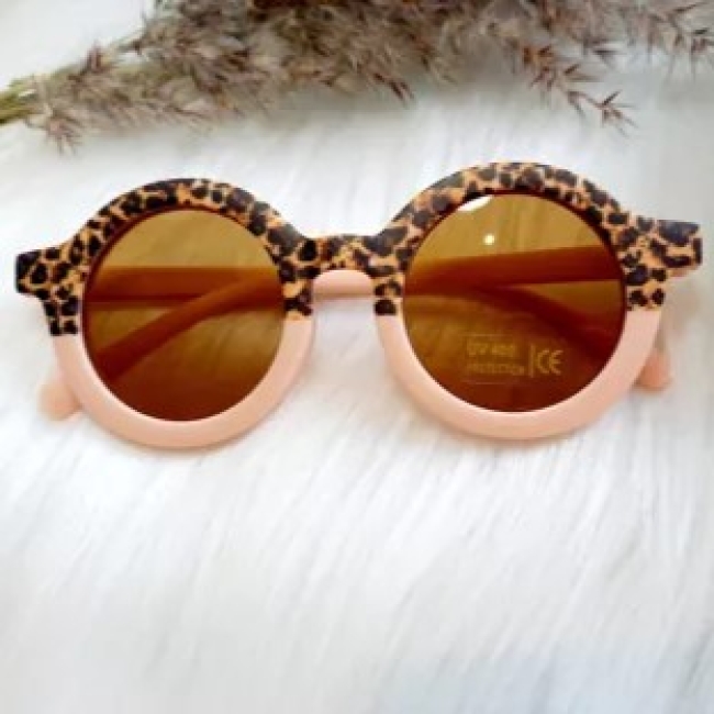 Lunettes de soleil Leopard et rose rétro enfants 