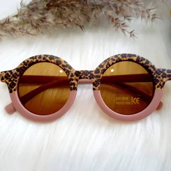 Lunettes de soleil Leopard et marron rétro enfants 