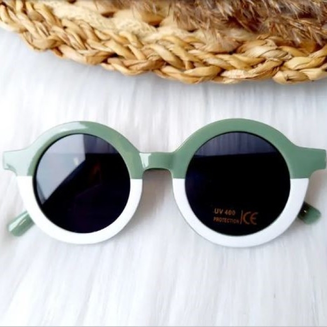 Lunettes de soleil pour enfants Rétro Vert/Blanc