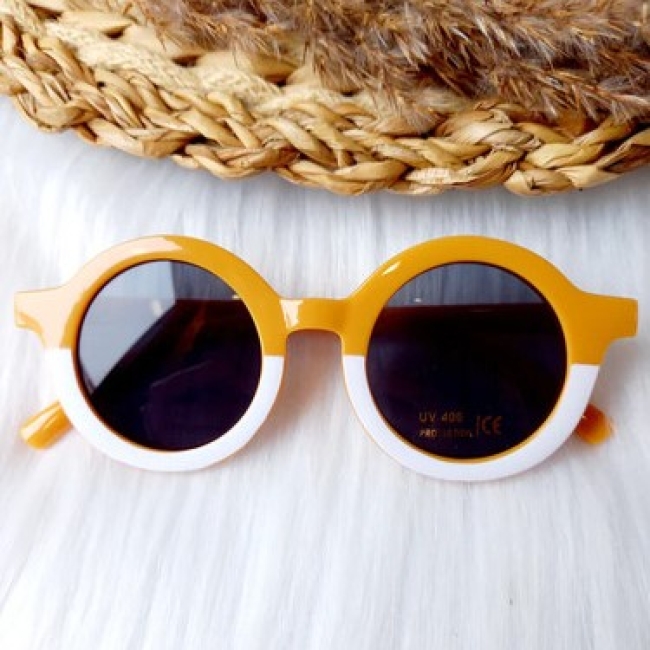 Lunettes de soleil pour enfants Rétro jaune/Blanc