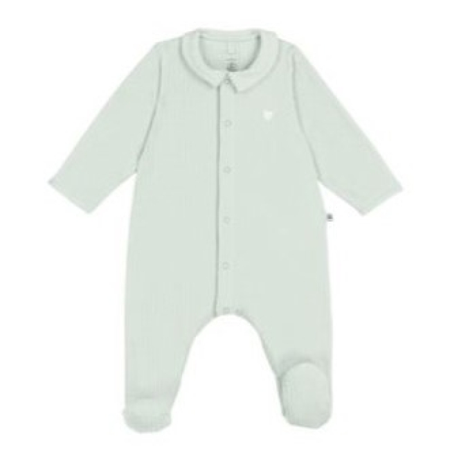 Pyjama bébé en velours à col uni