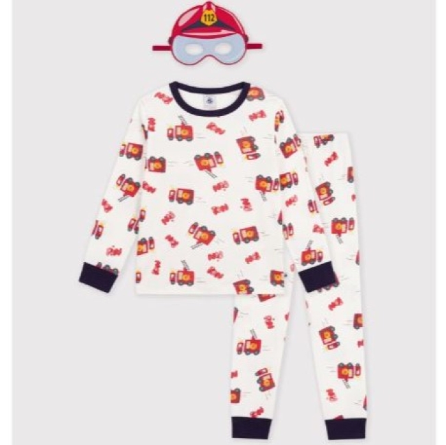 Pyjama déguisement pompier enfant en coton