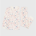 Pyjama enfant en molleton imprimé fleurs 